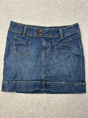 Route 66 Dark Blue Denim Mini Skirt 3/4 Y2K